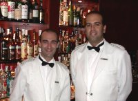 Josep (on the right) and Oscar, my Barmen at the Aris Bar