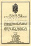 A scanned in image of a recipe card from the Raffles Hotel in Singapore